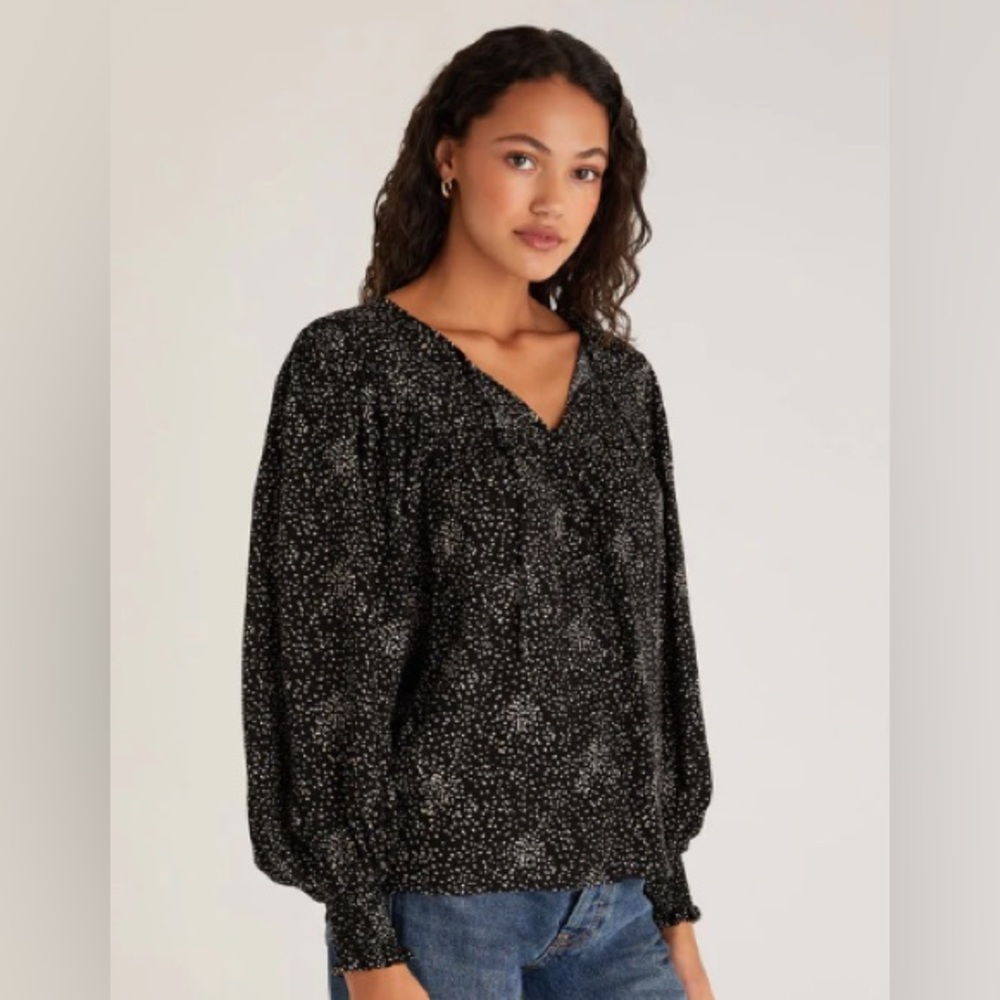 Z Supply Miriam Dot Blouse, Size S